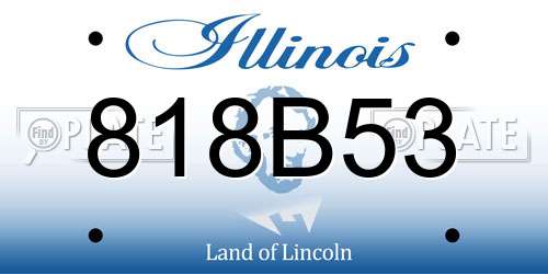 818B53 Illinois License Plate