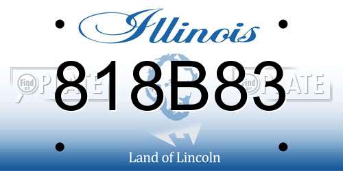 818B83 Illinois License Plate