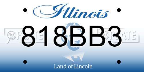 818BB3 Illinois License Plate