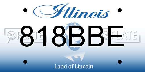 818BBE Illinois License Plate