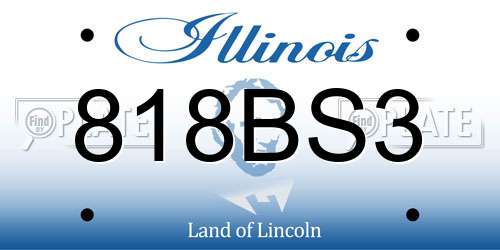 818BS3 Illinois License Plate