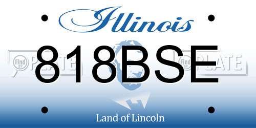 818BSE Illinois License Plate