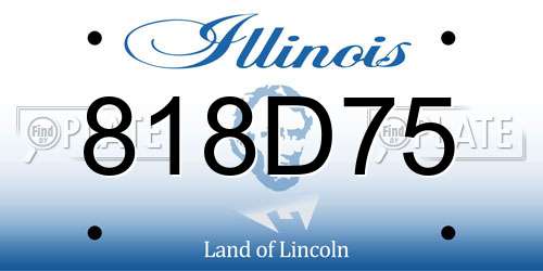 818D75 Illinois License Plate