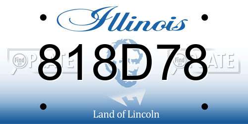 818D78 Illinois License Plate