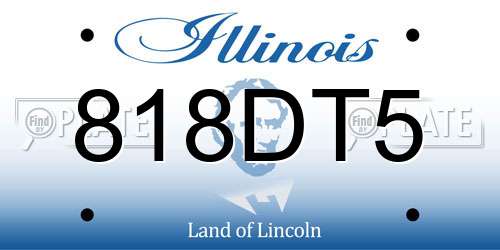 818DT5 Illinois License Plate