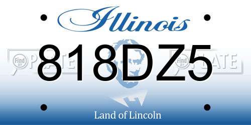 818DZ5 Illinois License Plate