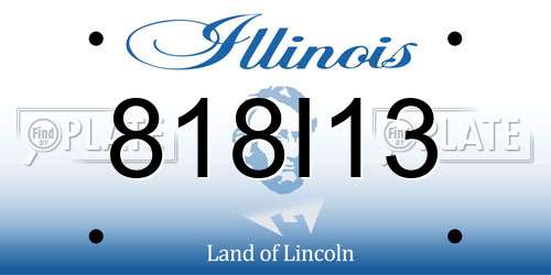 818I13 Illinois License Plate