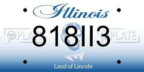 818II3 Illinois License Plate
