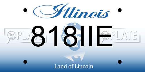 818IIE Illinois License Plate