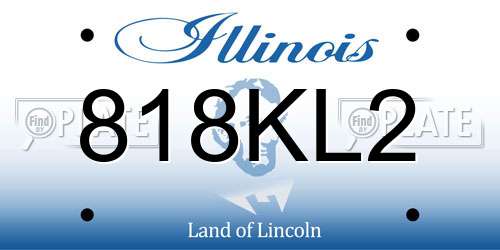 818KL2 Illinois License Plate