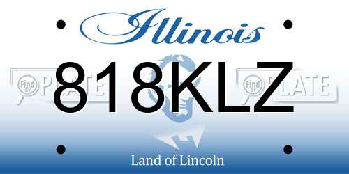 818KLZ Illinois License Plate