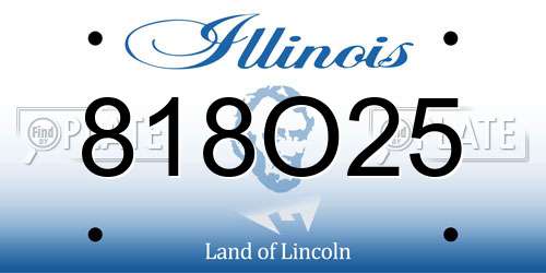 818O25 Illinois License Plate