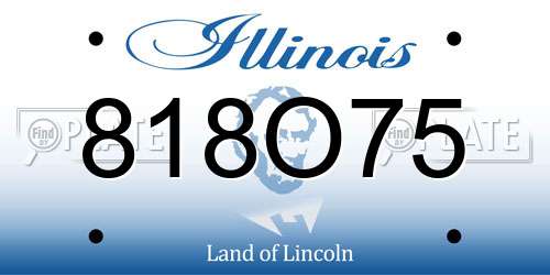 818O75 Illinois License Plate