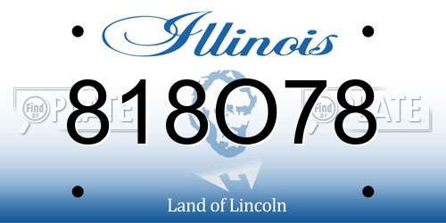818O78 Illinois License Plate