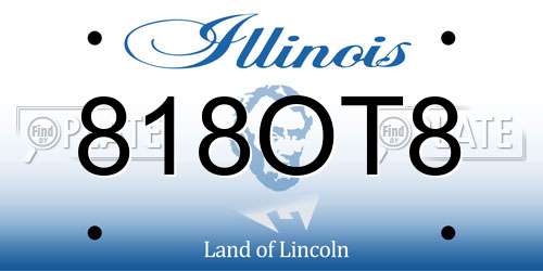 818OT8 Illinois License Plate