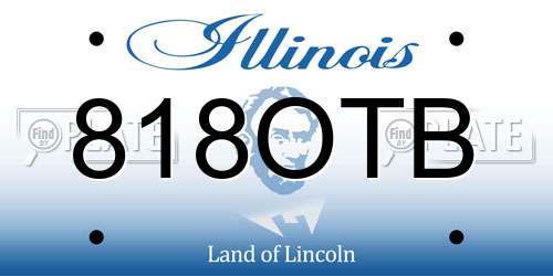818OTB Illinois License Plate