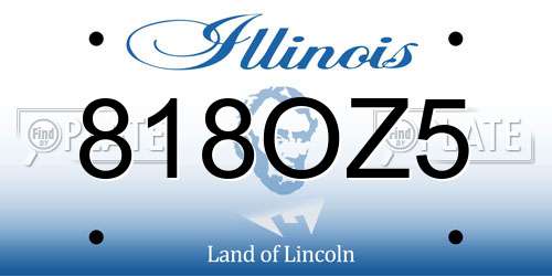 818OZ5 Illinois License Plate