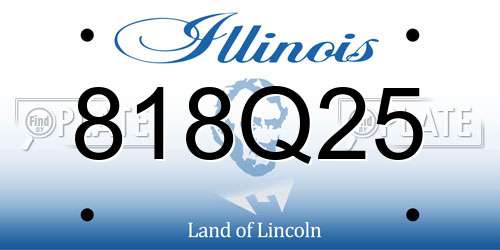 818Q25 Illinois License Plate