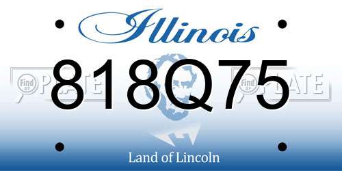 818Q75 Illinois License Plate