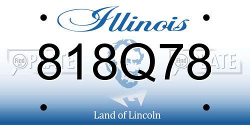 818Q78 Illinois License Plate