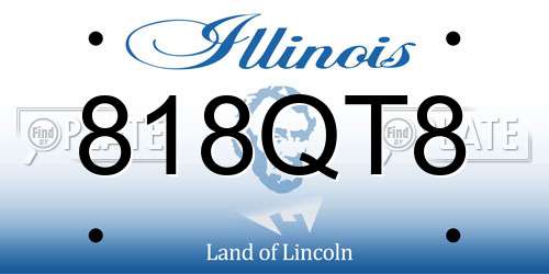 818QT8 Illinois License Plate