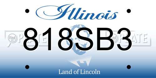818SB3 Illinois License Plate