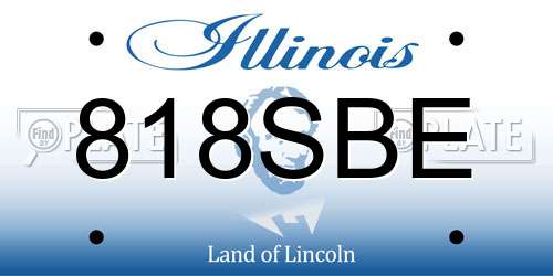 818SBE Illinois License Plate