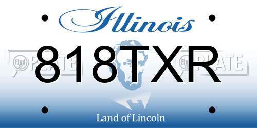 818TXR Illinois License Plate
