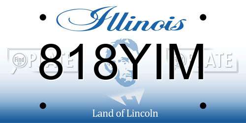 818YIM Illinois License Plate