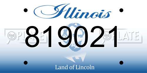 819021 Illinois License Plate