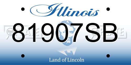 81907SB Illinois License Plate