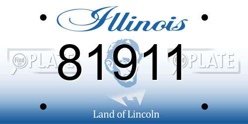 81911 Illinois License Plate