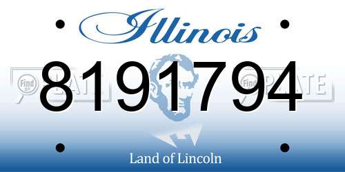 8191794 Illinois License Plate