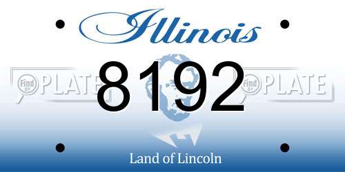 8192 Illinois License Plate