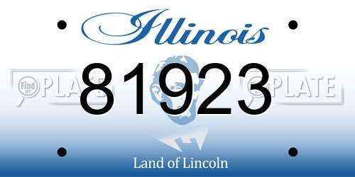 81923 Illinois License Plate