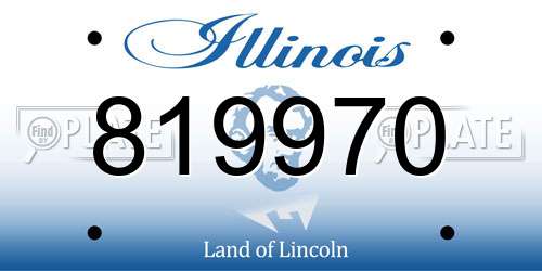 819970 Illinois License Plate