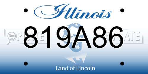 819A86 Illinois License Plate