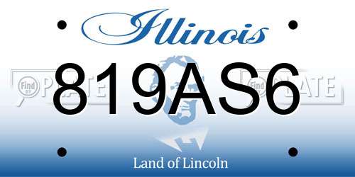 819AS6 Illinois License Plate