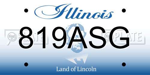 819ASG Illinois License Plate