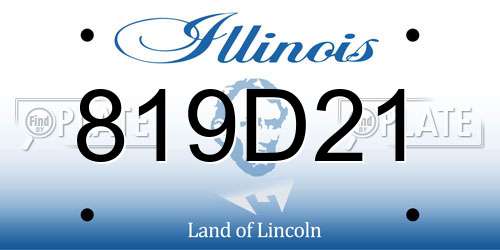 819D21 Illinois License Plate