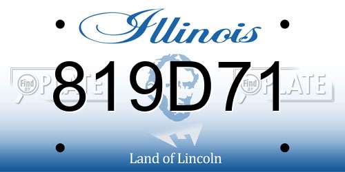 819D71 Illinois License Plate