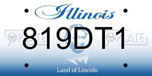 819DT1 Illinois License Plate