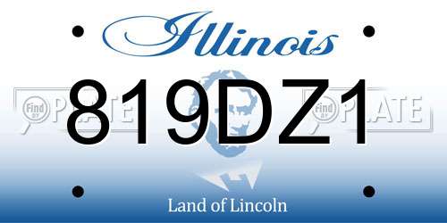 819DZ1 Illinois License Plate