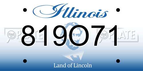 819O71 Illinois License Plate