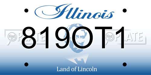 819OT1 Illinois License Plate
