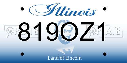 819OZ1 Illinois License Plate