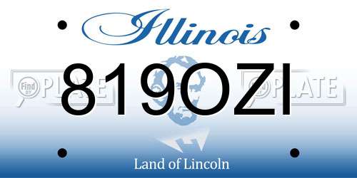 819OZI Illinois License Plate