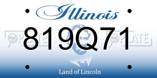 819Q71 Illinois License Plate