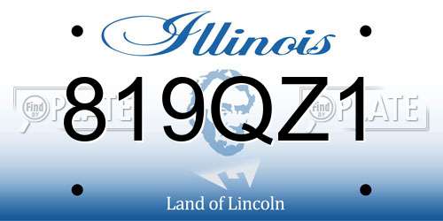 819QZ1 Illinois License Plate