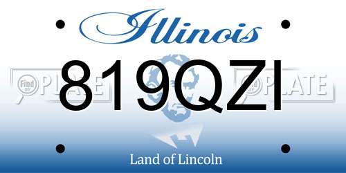 819QZI Illinois License Plate